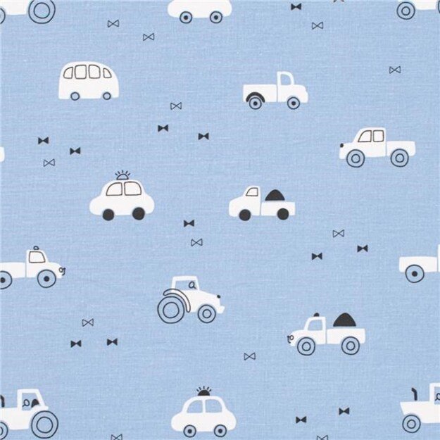 Medvilninė lova paklodė medvilnė New Baby Toy car Tuuut 120x60 cm
