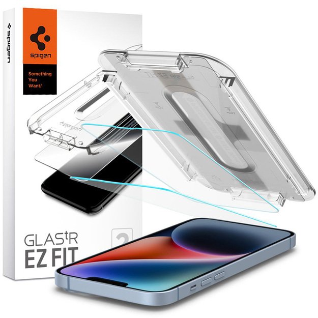 Spigen GLAS.TR EZ FIT 2-Pack - Grūdintas stiklas skirtas iPhone 14 / iPhone 13 Pro / iPhone 13 2 vnt. 1