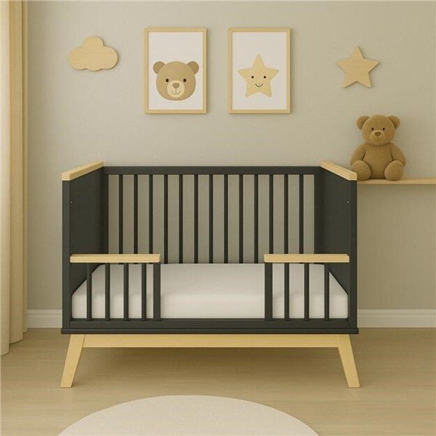 Naujas Baby MARCUS 120x60 cm grafitas/natūralus