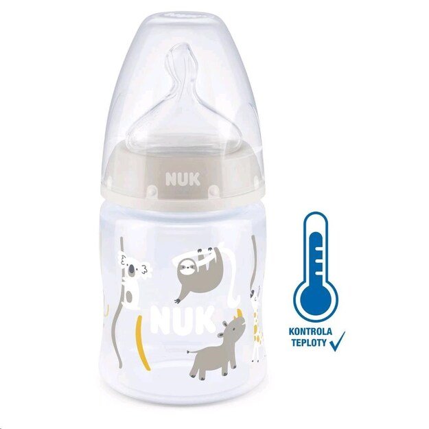 NUK First Choice Temperature Control Baby Bottle 150 ml smėlio spalvos