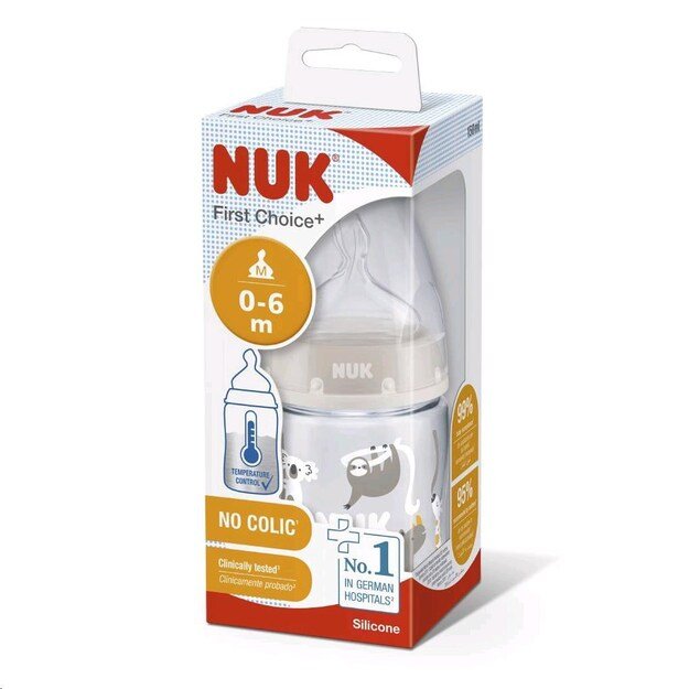 NUK First Choice Temperature Control Baby Bottle 150 ml smėlio spalvos