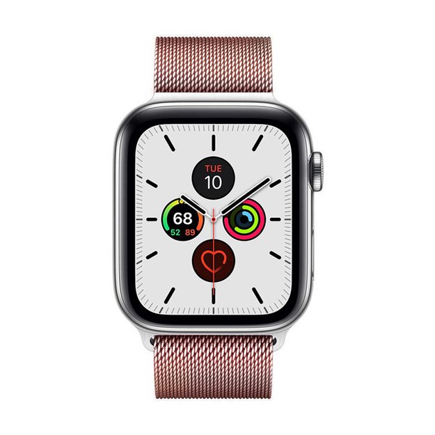 Crong Milano Steel – nerūdijančio plieno dirželis, skirtas Apple Watch 38/40/41/42 mm (rožinis auksas)