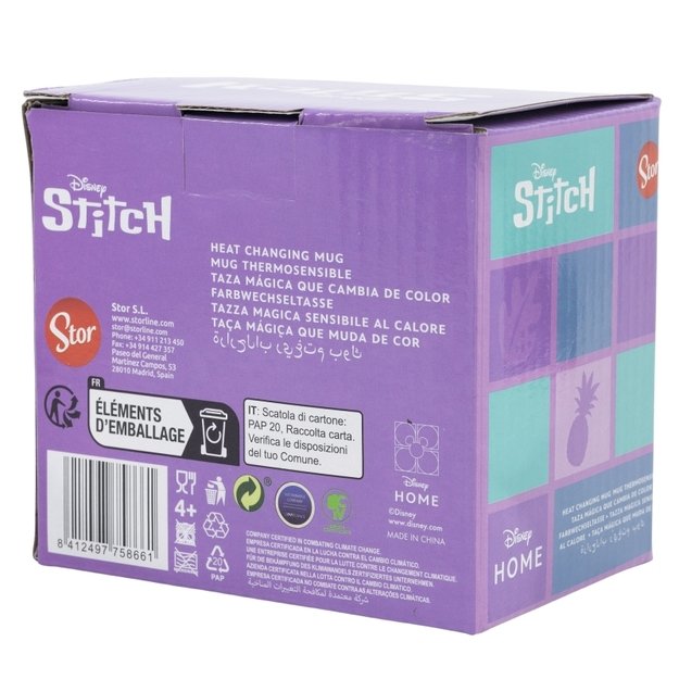 Disney Stitch – spalvą keičiantis keraminis puodelis dovanų dėžutėje iš Stitch & Angel Collection 325 ml