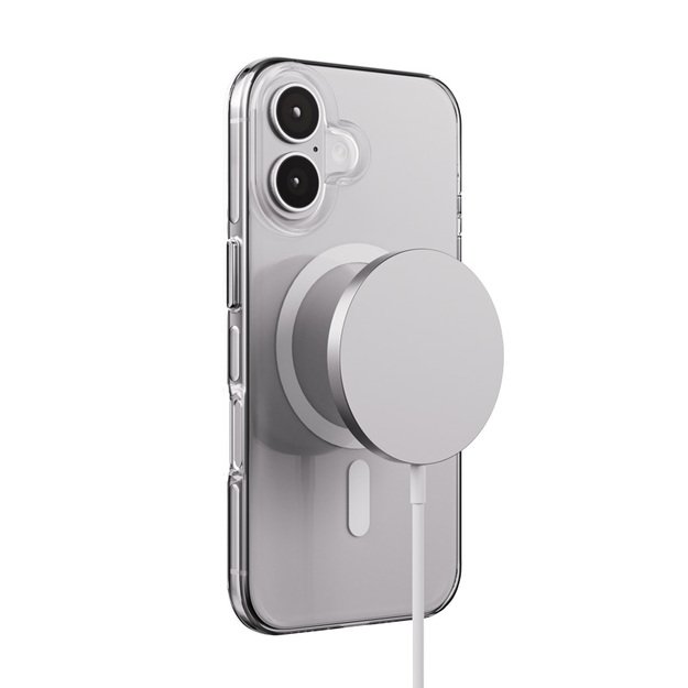 Crong Clear MAG Pro – dėklas iPhone 16 MagSafe (baltas) 5