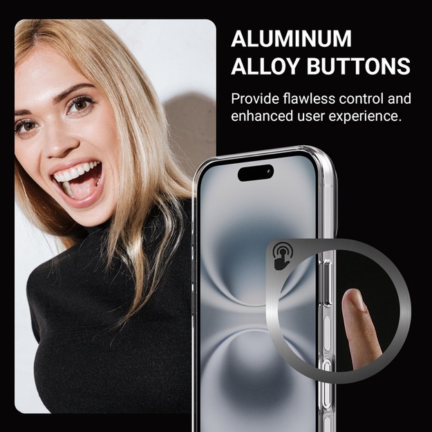 Crong Clear MAG Pro – dėklas iPhone 16 MagSafe (baltas) 2