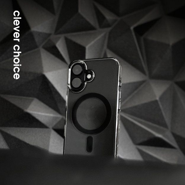 Crong Clear MAG Pro – dėklas iPhone 16 Pro MagSafe (juodas) 3