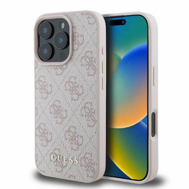 „Guess 4G Classic“ – „iPhone 16 Pro Max“ dėklas (rožinis)