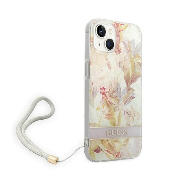 Guess Flower Cord – dėklas, skirtas iPhone 14 Plus (violetinė) 3
