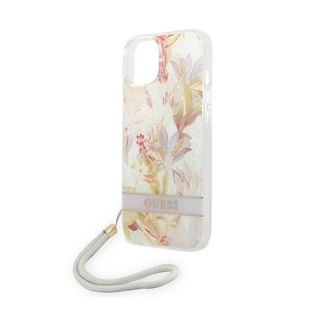 Guess Flower Cord – dėklas, skirtas iPhone 14 Plus (violetinė) 5