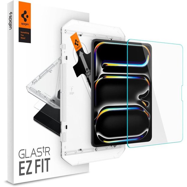 Spigen GLAS.TR EZ FIT – grūdintas stiklas, skirtas iPad Pro 13 (M4, 2024) (skaidrus)