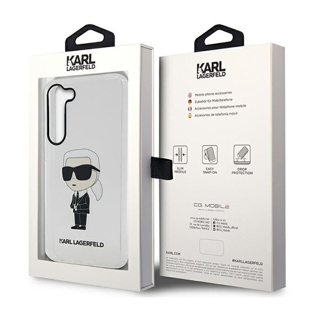 Karl Lagerfeld IML NFT Ikonik dėklas, skirtas Samsung Galaxy S23 (skaidrus)