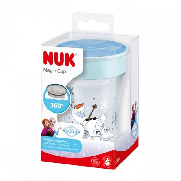 NUK Mini Magic 360° kūdikio puodelis su dangteliu Frozen Olaf 230 ml