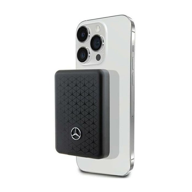 „Mercedes Stars Pattern MagSafe“ – indukcinė išorinė baterija, 3000 mAh, 5 W, „MagSafe“ (juoda)