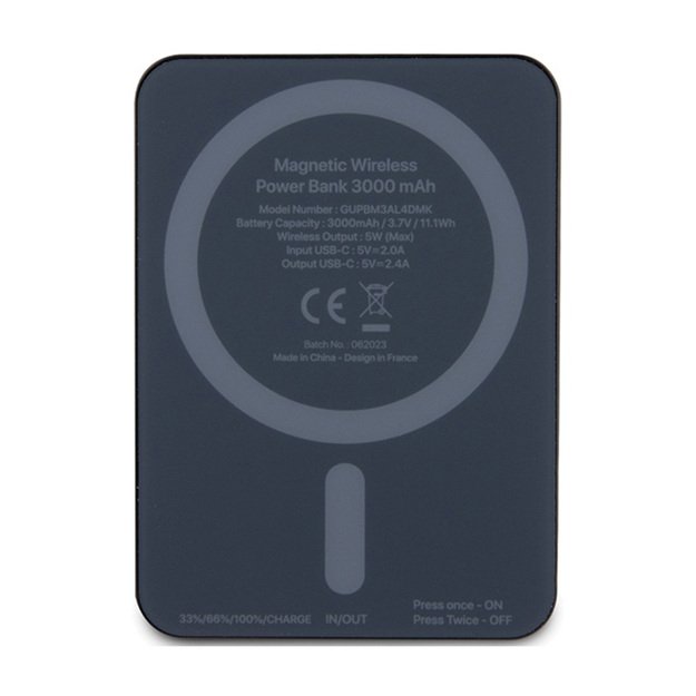 „Mercedes Stars Pattern MagSafe“ – indukcinė išorinė baterija, 3000 mAh, 5 W, „MagSafe“ (juoda)