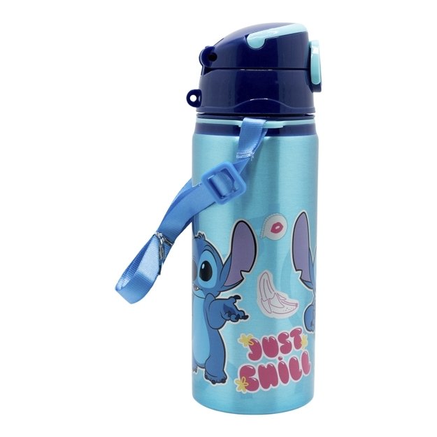 Disney Stitch - aliuminio vandens buteliukas su šiaudeliu ir dirželiu 730 ml 3