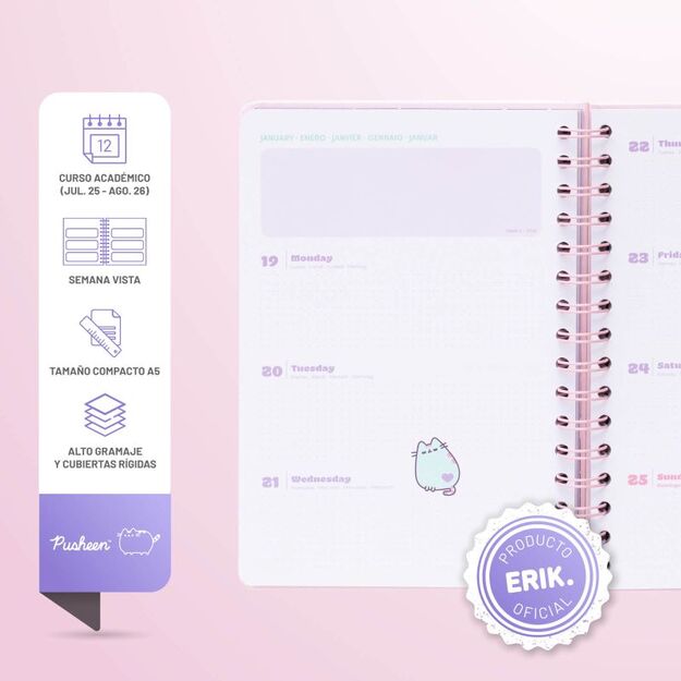 Pusheen - Savaitės planuotojas A5 2025/2026