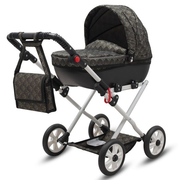 Prabangus lėlių vežimėlis „New Baby COMFORT“, auksinis, juodas