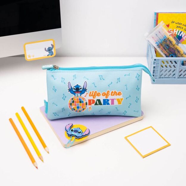 „Disney Stitch“ – 3 skyrių pieštukų dėklas iš „Waves“ kolekcijos 5