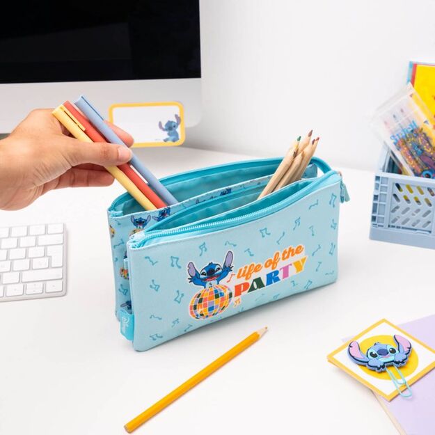 „Disney Stitch“ – 3 skyrių pieštukų dėklas iš „Waves“ kolekcijos 3