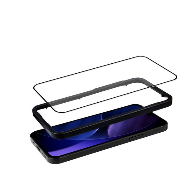 „Crong 3D Armour Glass“ – grūdintas stiklas iPhone 17 Air + montavimo rėmelis 3