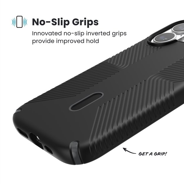 „Speck Presidio2 Grip ClickLock & MagSafe“ dėklas, skirtas „iPhone 17“ (juodas / pilkas / baltas) 3