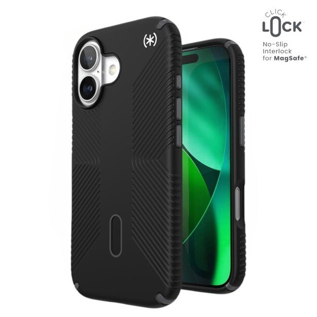 „Speck Presidio2 Grip ClickLock & MagSafe“ dėklas, skirtas „iPhone 17“ (juodas / pilkas / baltas) 1