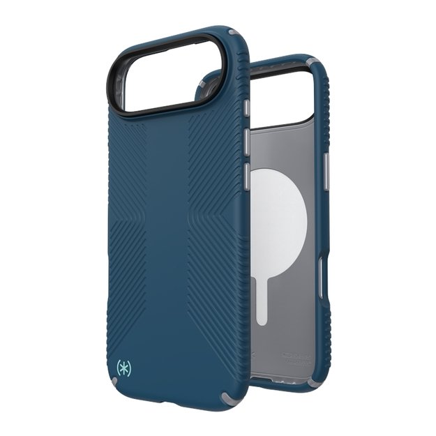 „Speck Presidio2 Grip MagSafe“ dėklas „iPhone 17 Air“ (gilios jūros / sidabro metalo / rašybos mėlynumo) 13
