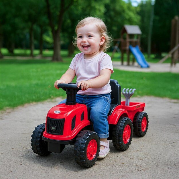 Vaikiškas traktorius su priekaba Benny Baby Mix Benny raudonas 4