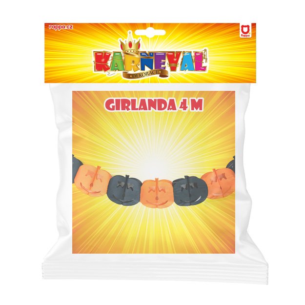 Garland Halloween pumpkin paper 4 m 2