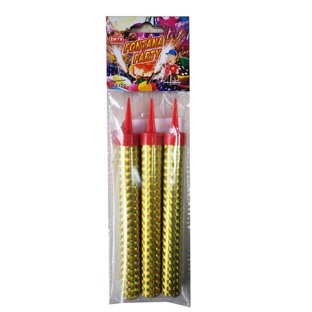 Auksinis šventinis fontanas 12 cm, 3 vnt.