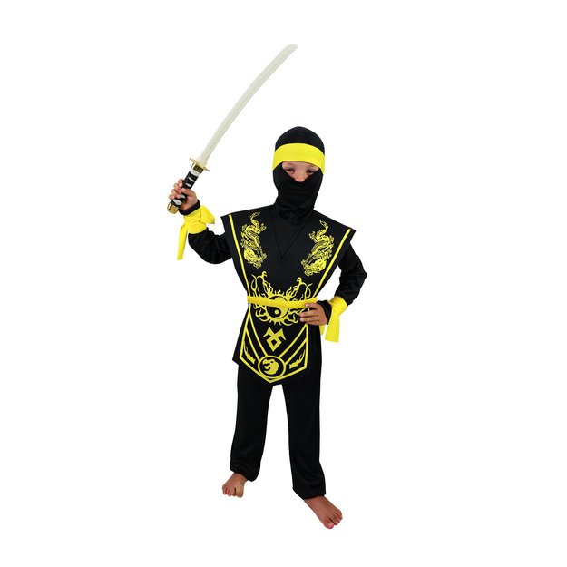 Vaikiškas kostiumas - geltonas NINJA (M) 3