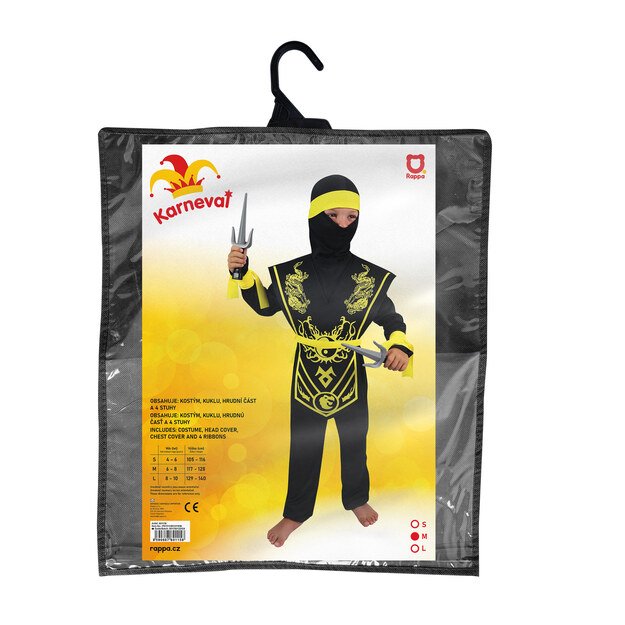 Vaikiškas kostiumas - geltonas NINJA (M) 2