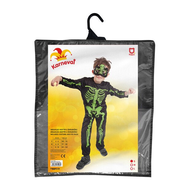 Vaikiškas kostiumas - NEONINIS skeletas (S) 2
