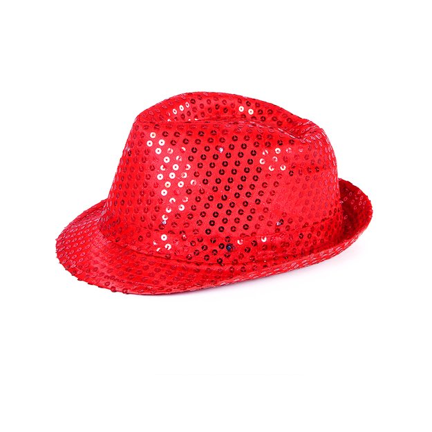 Red disco hat with LED