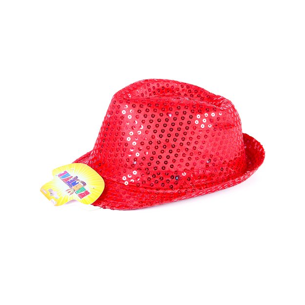 Red disco hat with LED 3