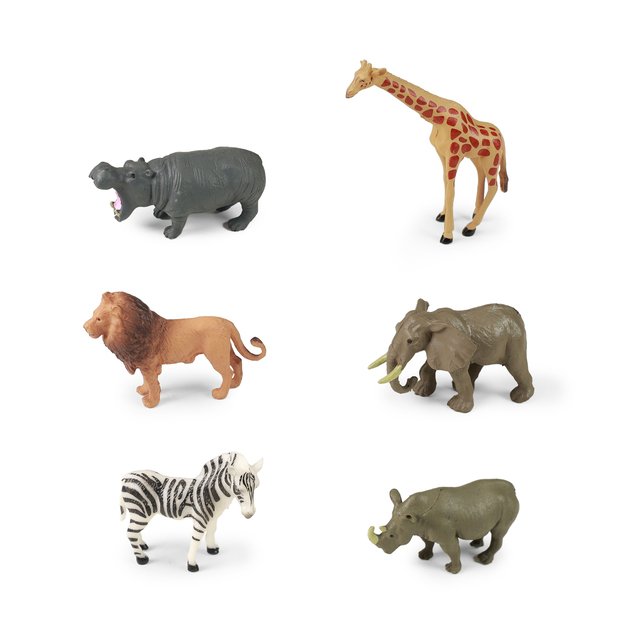 A set of wild animals 6 pcs