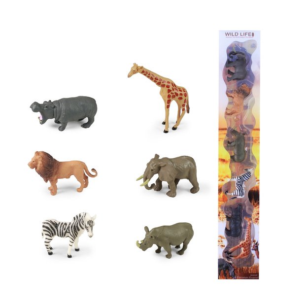 A set of wild animals 6 pcs 1