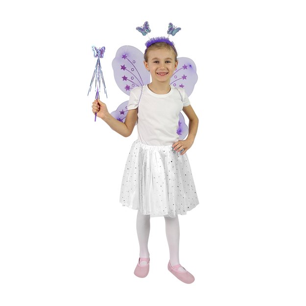 Purple butterfly wings,headband, wand 1