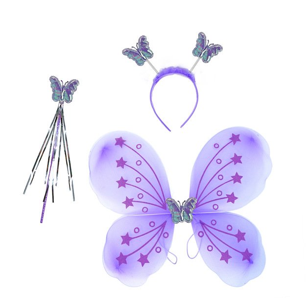 Purple butterfly wings,headband, wand 3