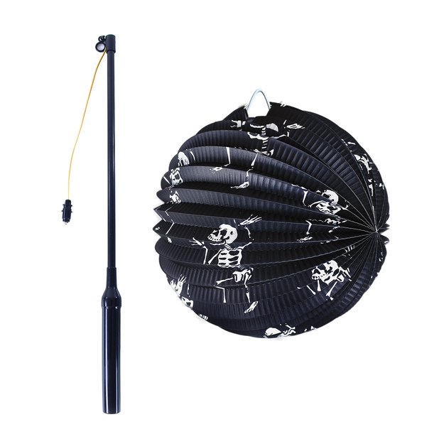 Lantern Halloween skelet 25cm stick 50cm 2