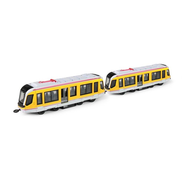 Yellow metal tram  20 cm 2