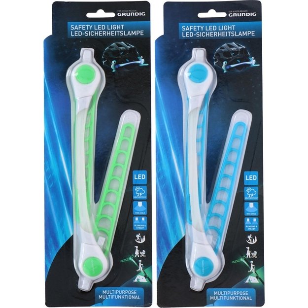 Grundig – daugiafunkcinė LED galvos juosta, skirta važinėti dviračiu / bėgioti (mėlyna) 14