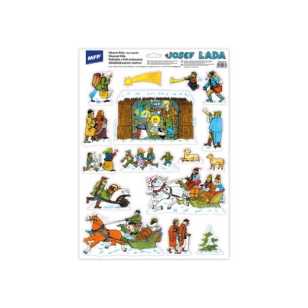Christmas window film Josef Lada VA019 2