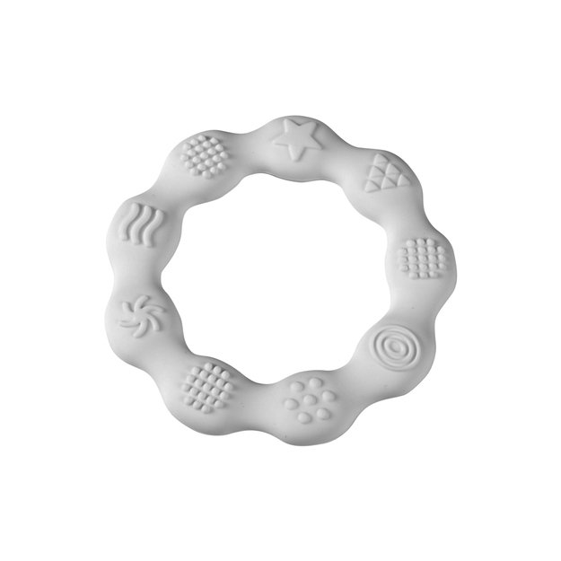 Teether wheel-silicone, white 1