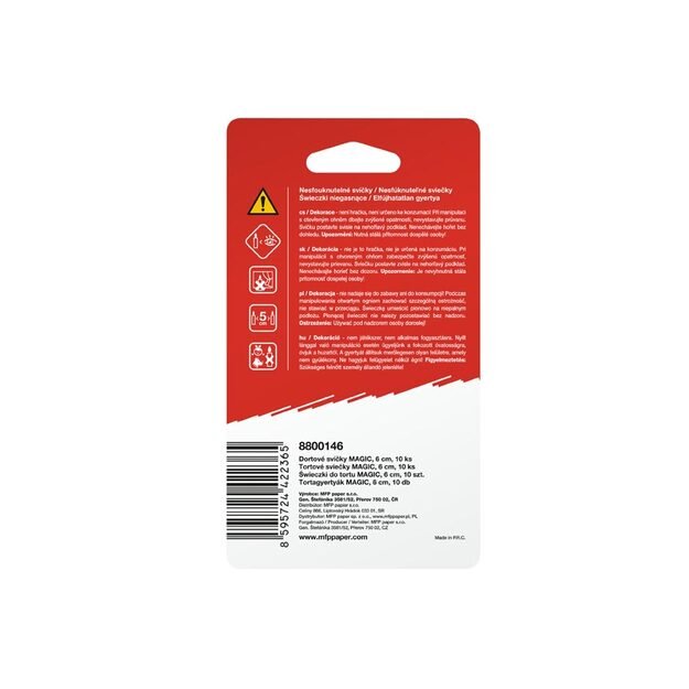 MFP stebuklingos torto žvakės 10 vnt. 6 cm 2