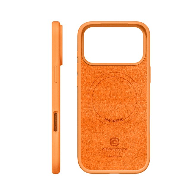 „Crong Color Cover Magnetic“ dėklas „MagSafe iPhone 17 Pro“ (oranžinis) 2