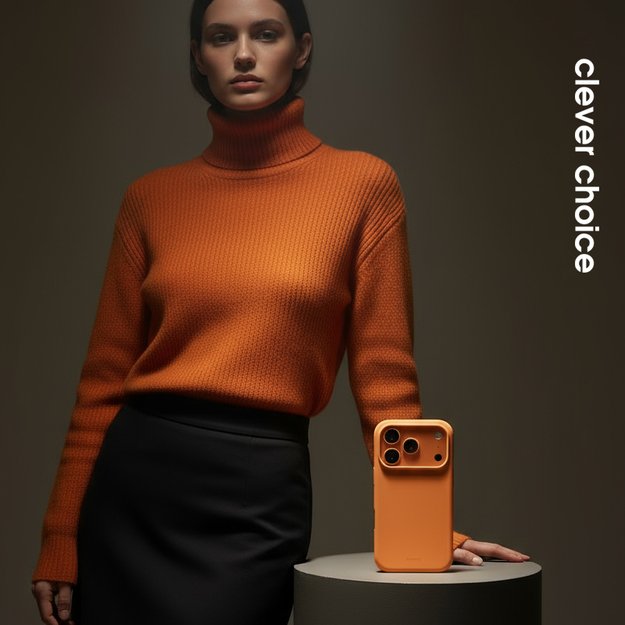 „Crong Color Cover Magnetic“ dėklas „MagSafe iPhone 17 Pro“ (oranžinis) 28