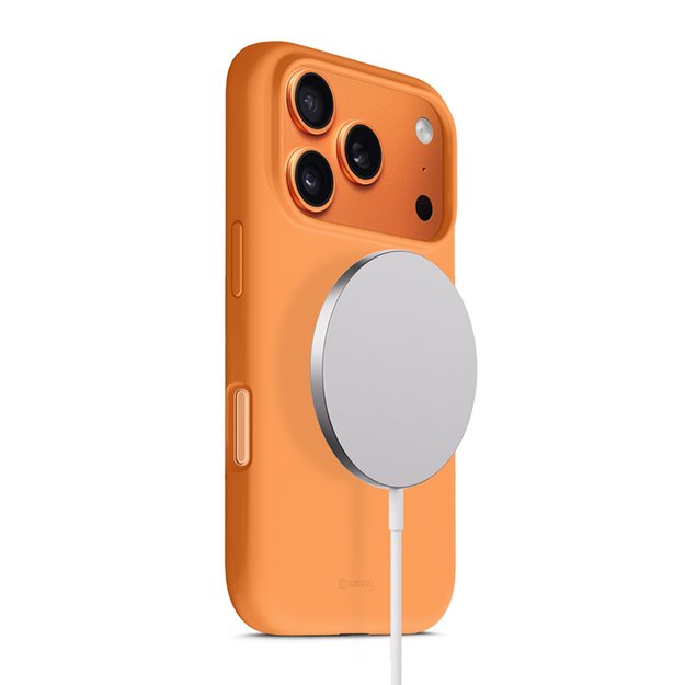 „Crong Color Cover Magnetic“ dėklas „MagSafe iPhone 17 Pro“ (oranžinis) 1