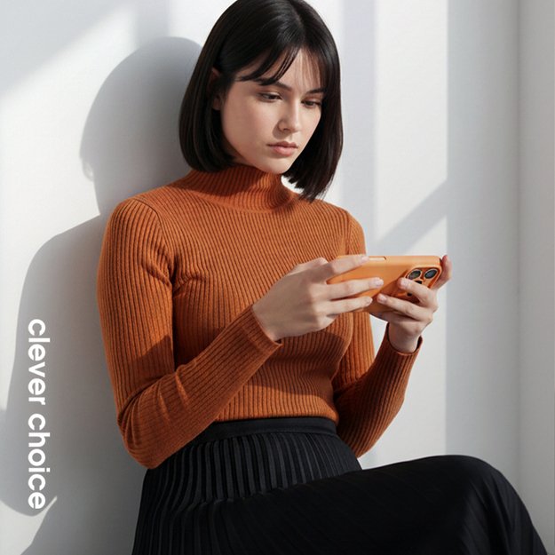 „Crong Color Cover Magnetic“ dėklas „MagSafe iPhone 17 Pro“ (oranžinis) 23