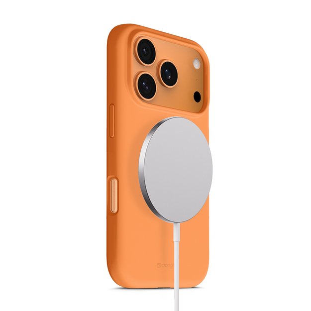 „Crong Color Cover Magnetic“ dėklas „MagSafe iPhone 17 Pro“ (oranžinis) 15